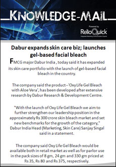 Dabur expands skin care biz; launches gel-based facial bleach