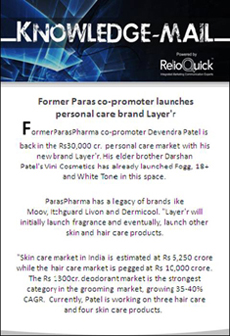 Former Paras co-promoter launches personal care brand Layer'r