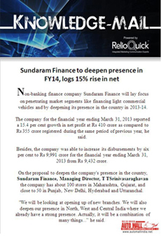 Sundaram Finance to deepen presence in FY14, logs 15% rise in net